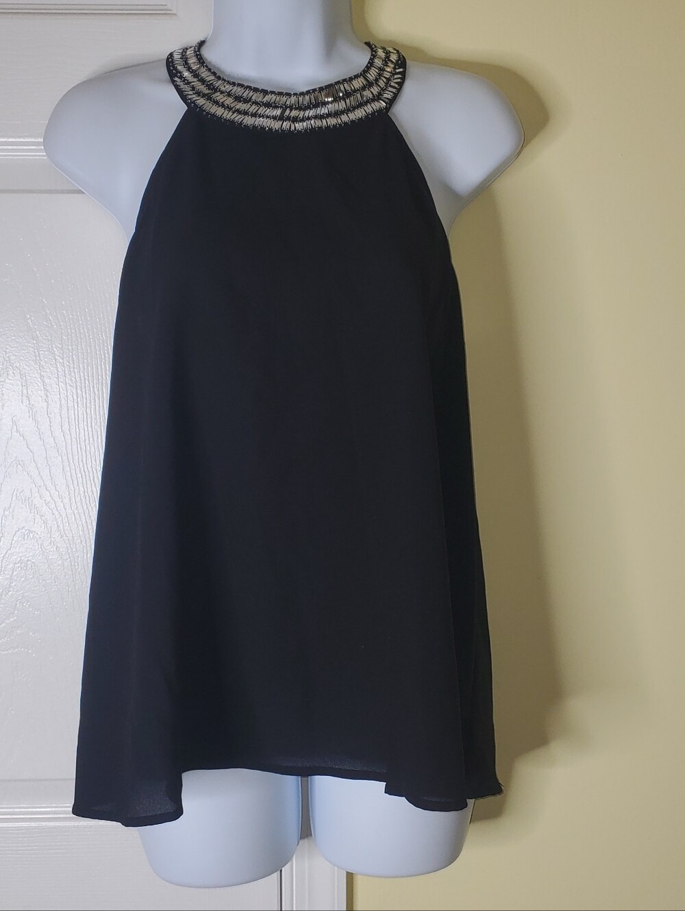 🖤✨ Paper Crane Black Embellished Halter Tank Blouse | Size Small ✨🖤